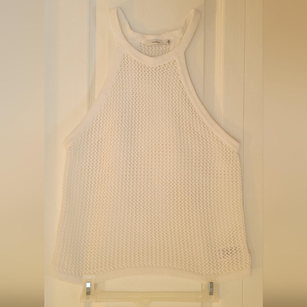 Talula Chanel White Mesh Tank Top 100% Cotton
